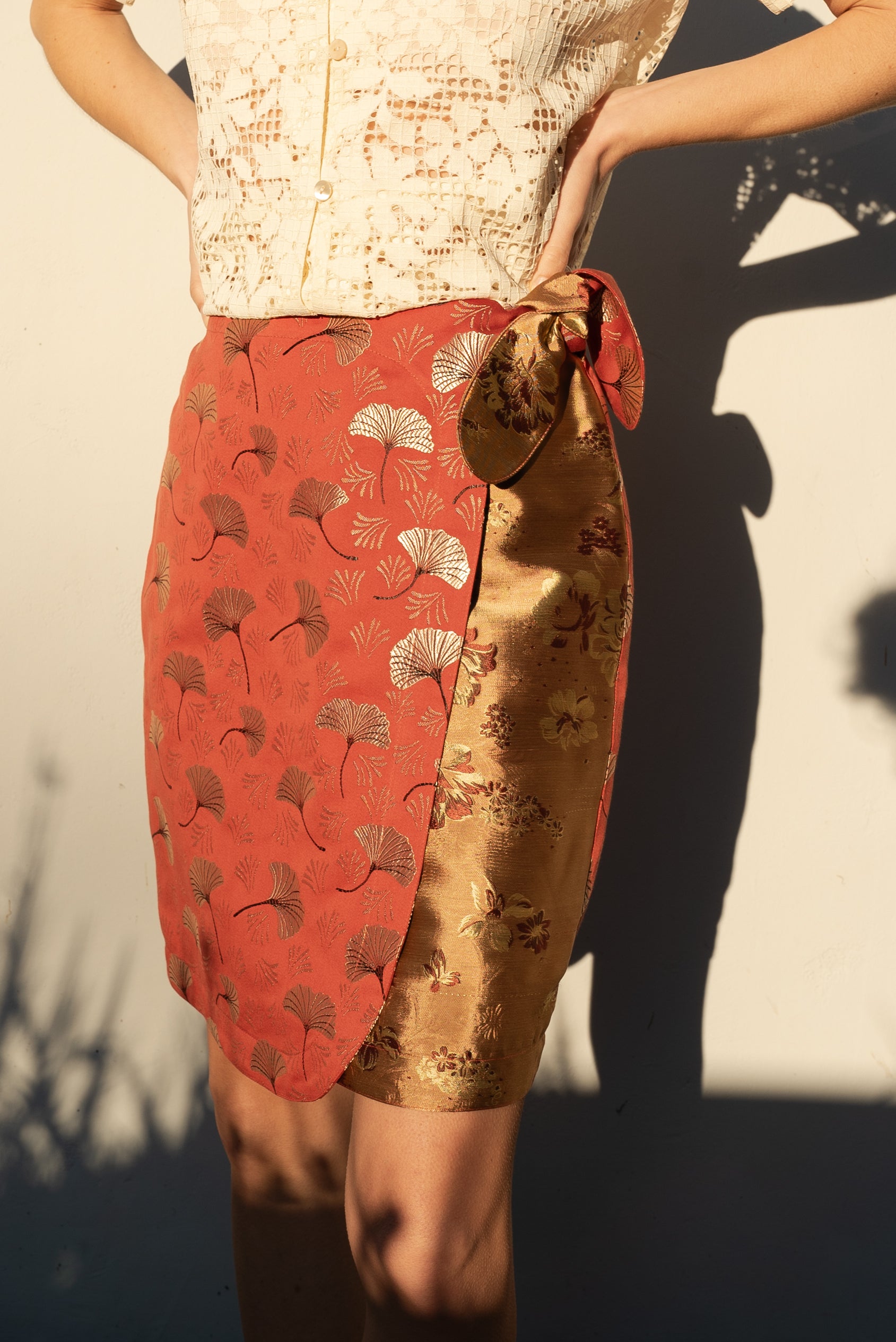 Fan Brocade Verbena Skirt - Small