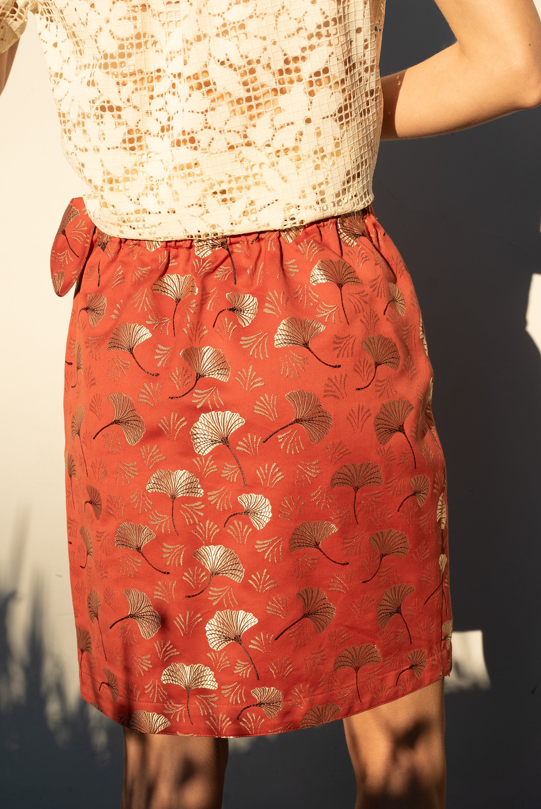 Fan Brocade Verbena Skirt - Small