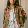 Jess Meany Green Floral Shirt Jacket Front